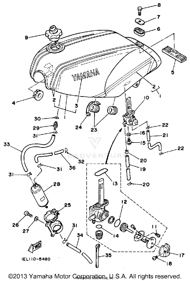 Fuel Tank (Rz350nc) Schematic