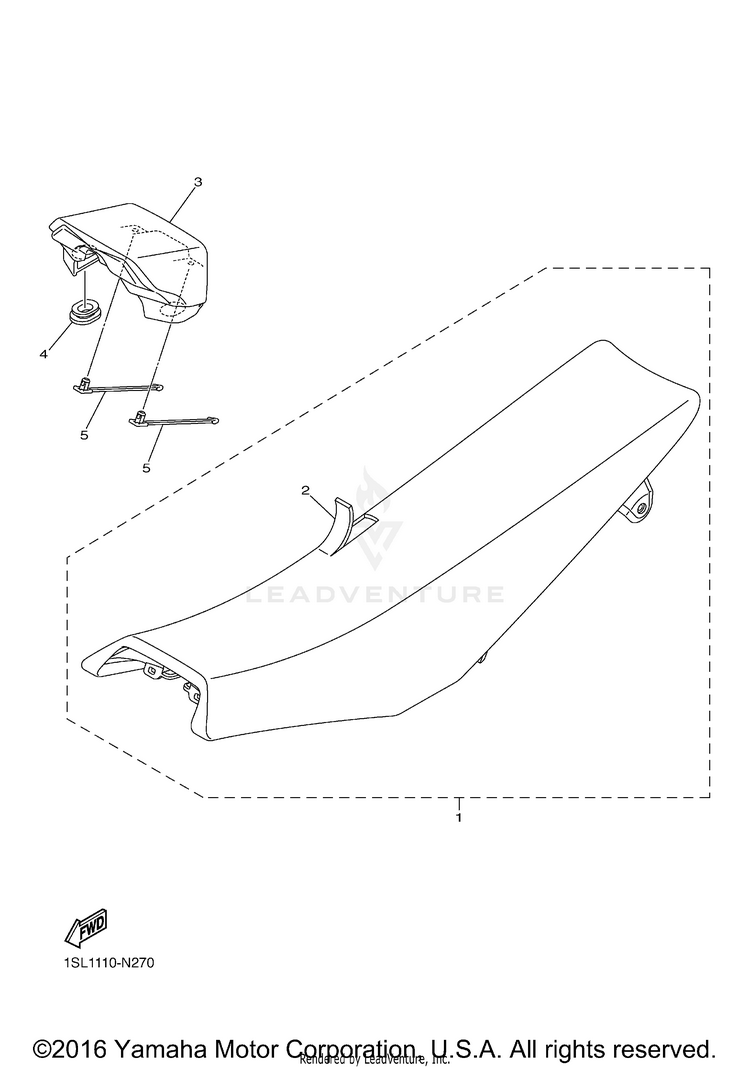 Seat YZ250F - YZ250FG - 2016 Schematic
