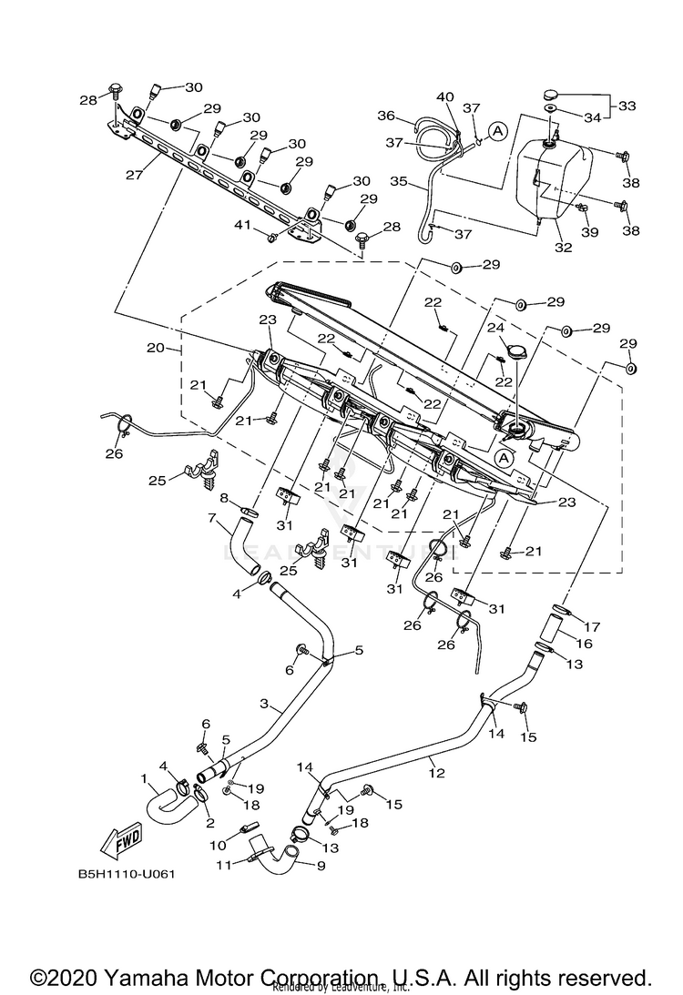 Radiator Hose YXZ1000R SS SE CAL - YXZ10YCCMW - 2021 Schematic