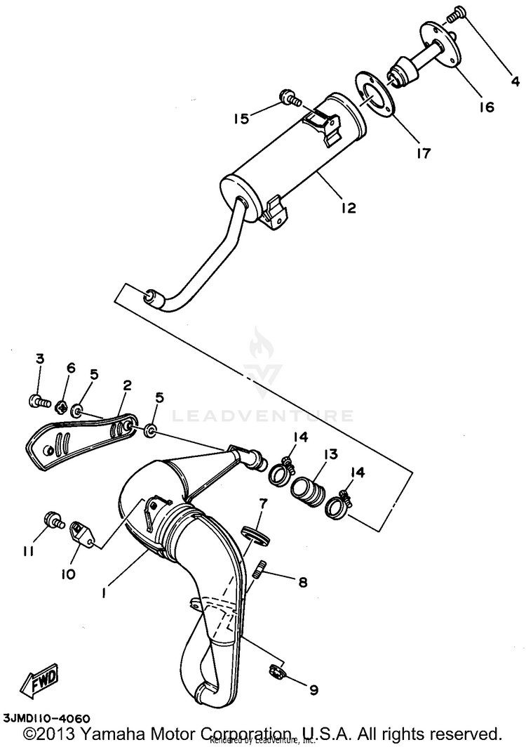 Exhaust BLASTER - YFS200G - 1995 Schematic