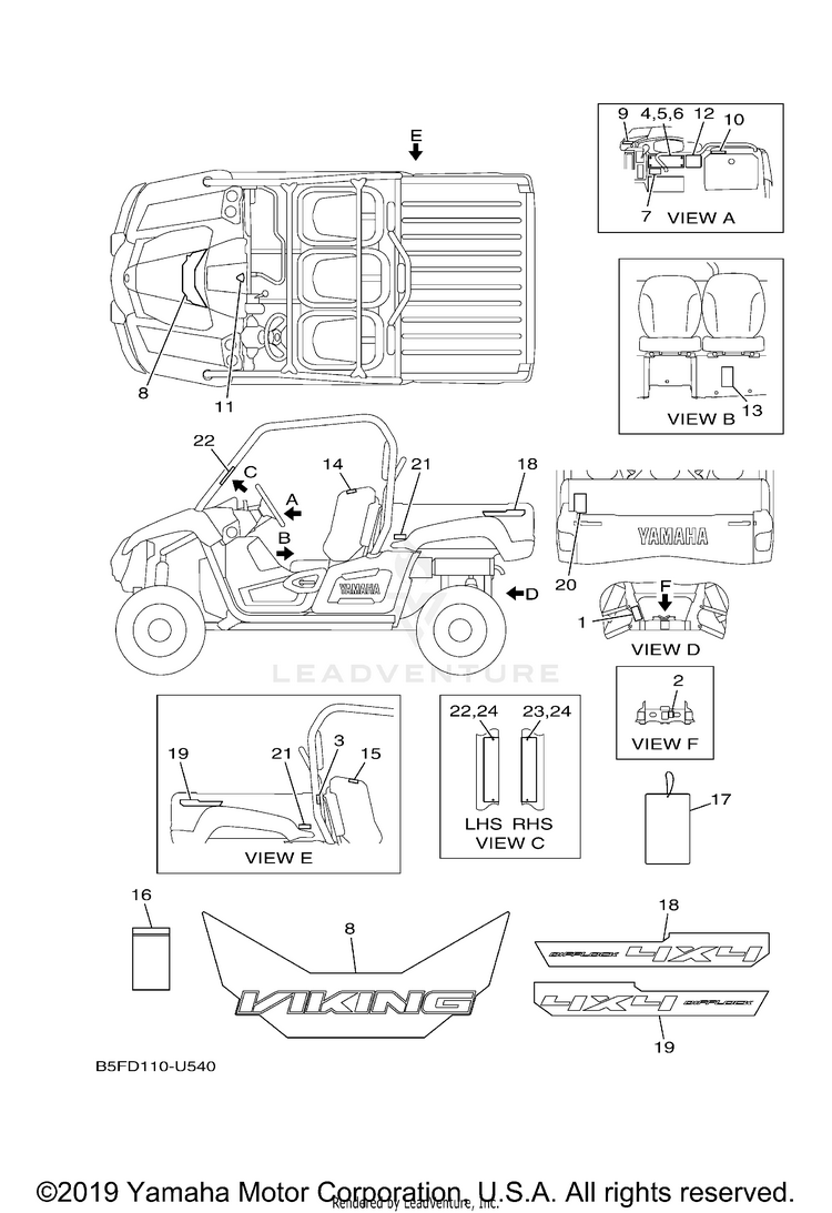 Emblem Label 1 VIKING EPS - YXM70VPXKG - 2019 Schematic