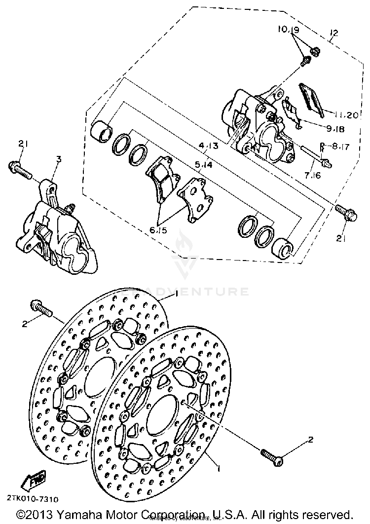 Front Brake Caliper Schematic