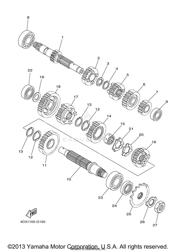 Transmission RAPTOR 250 - YFM25RYL - 2009 Schematic