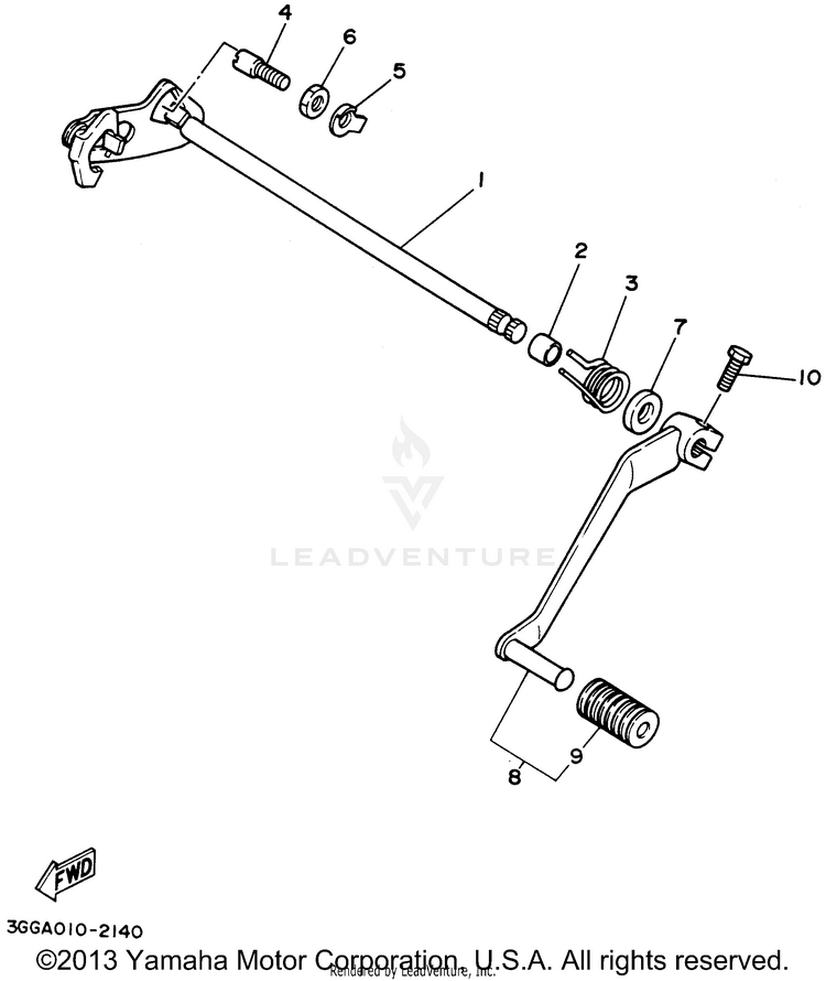 Shift Shaft BANSHEE - YFZ350F - 1994 Schematic