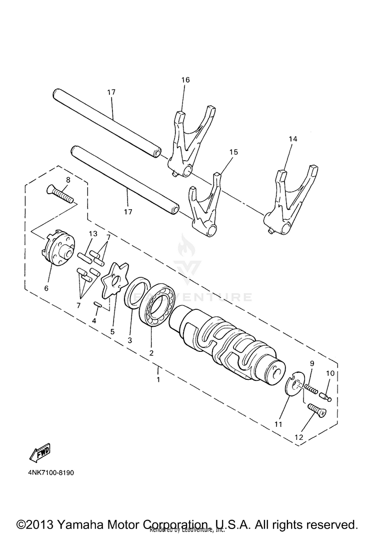 Shift Cam Fork VENTURE MM LIMITED EDITION (CA Ed.) - XVZ13TFSMC - 2000 Schematic