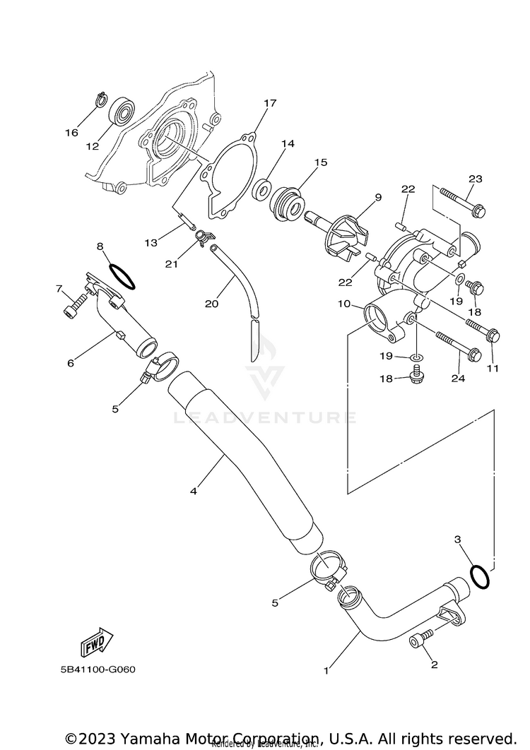 Water Pump RHINO 700 FI  SPECIA - YXR7FSEYB - 2009 Schematic