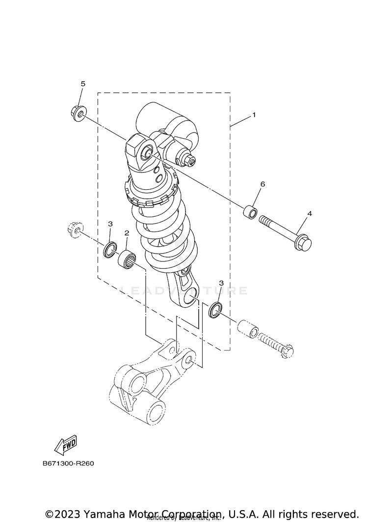 Rear Suspension FZ10 - FZ10HCB - 2017 Schematic