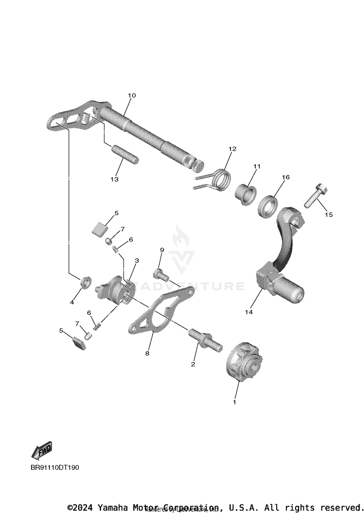 Shift Shaft YZ450F - YZ450FJL - 2018 Schematic