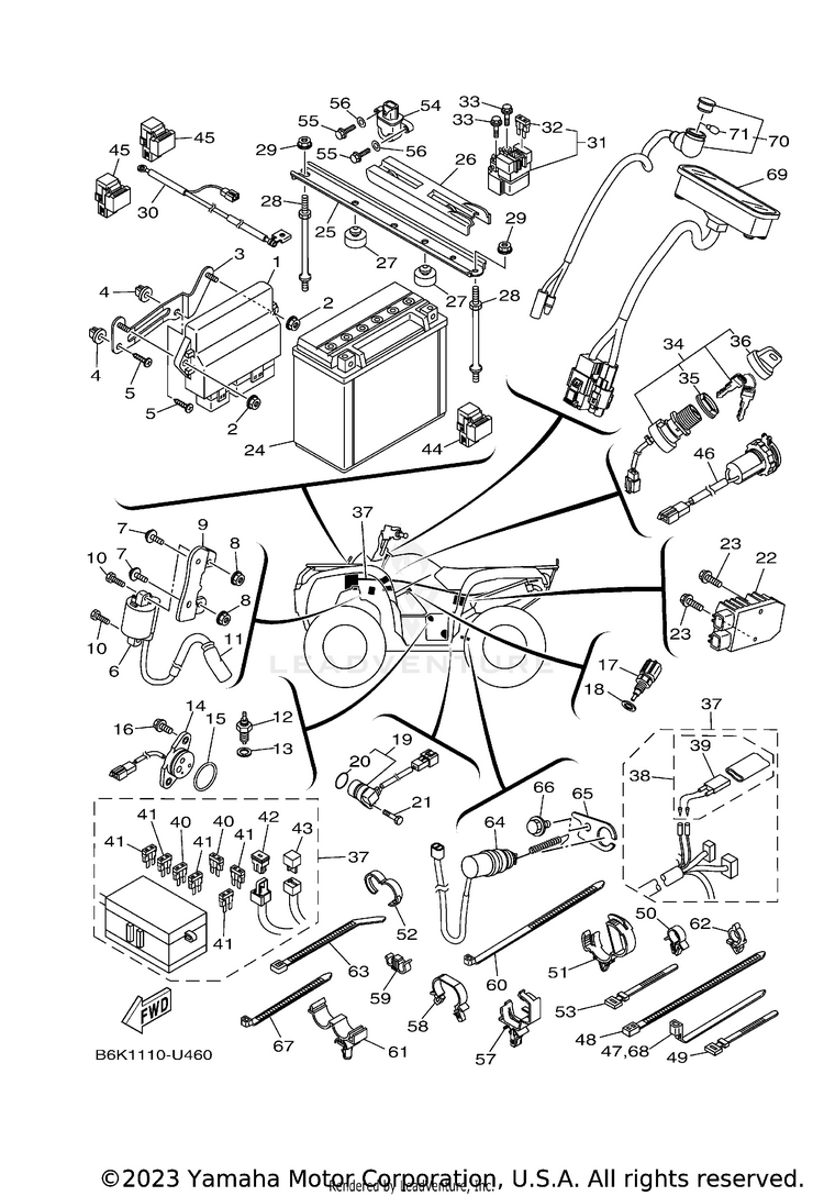 Electrical 1 KODIAK 700 - YFM70KDXMG - 2021 Schematic