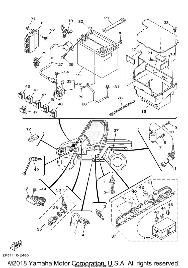 Electrical 1 RHINO 450 REALTREE H - YXR45FAHV - 2006 Schematic