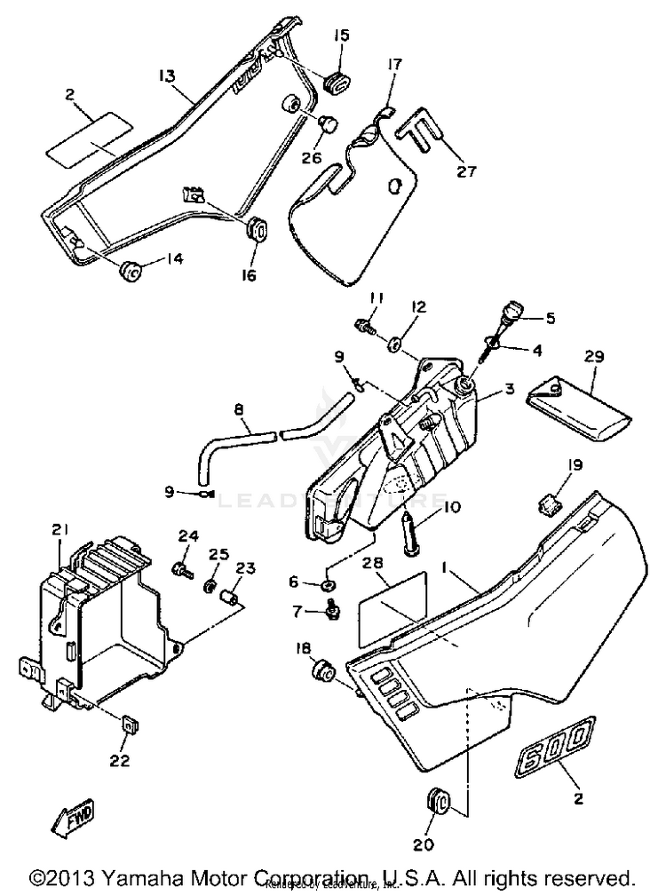 Side Cover - Oil Tank Xt600l - N Schematic