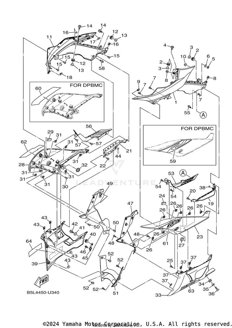 Cowling 1 YZFR3 - YZFR3KB - 2019 Schematic