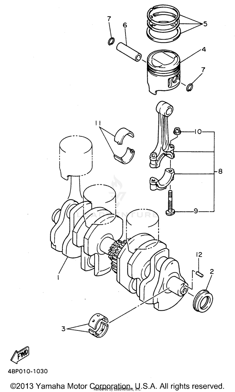 Crankshaft Piston Schematic