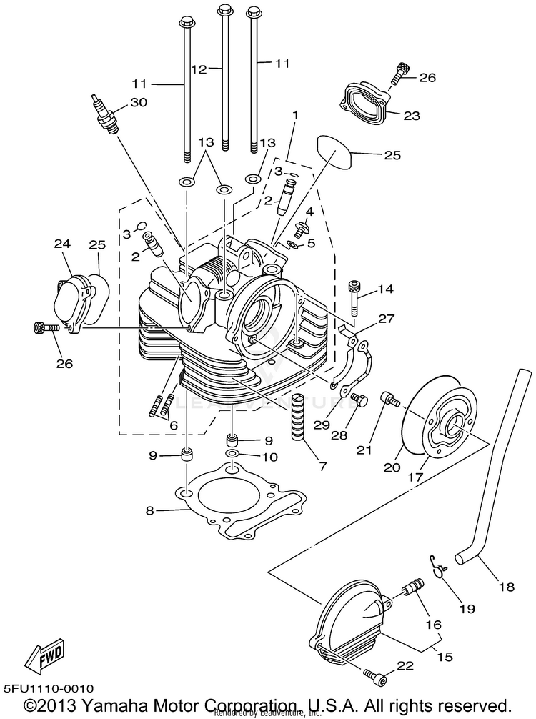 Cylinder Head BIG BEAR 400 4WD_REAL TREE XTRA - YFM400FHP - 2002 Schematic