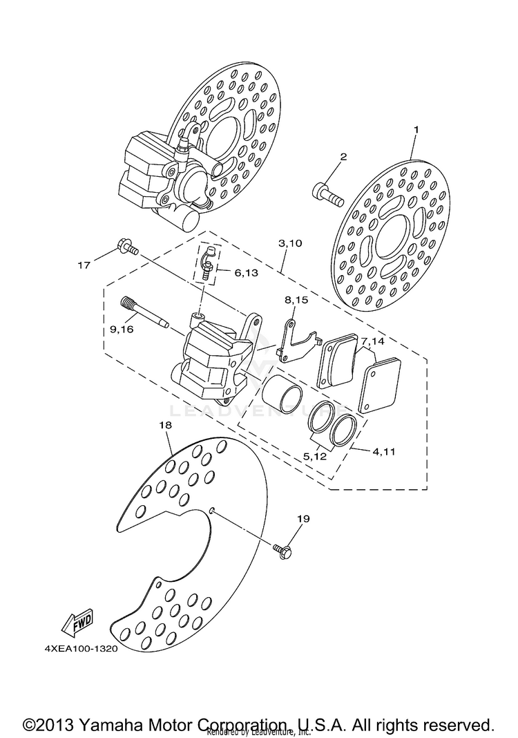 Front Brake Caliper Schematic