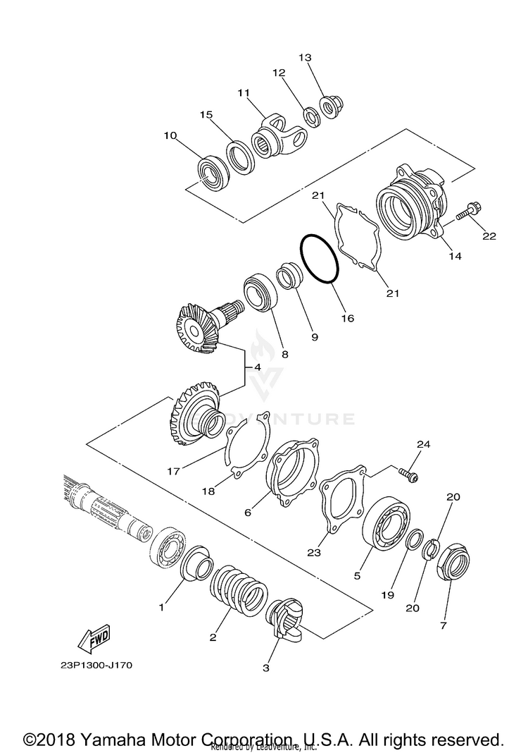 Middle Drive Gear SUPER TENERE - XTZ12HCL - 2017 Schematic