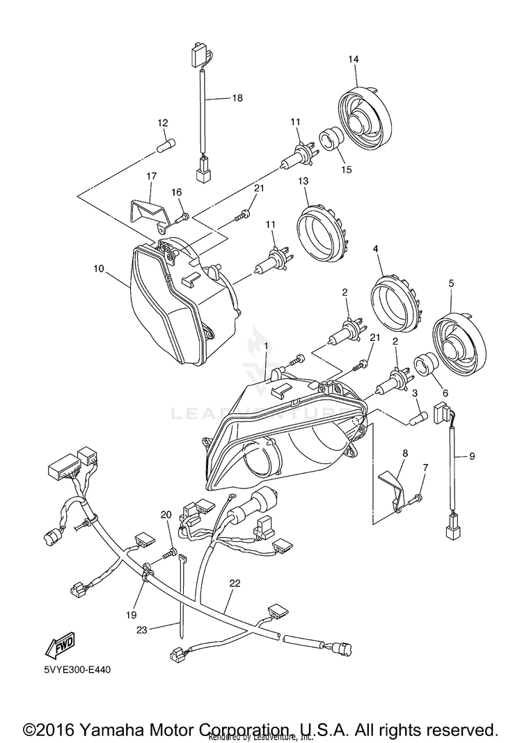 Headlight R1 - YZFR1VC - 2006 Schematic