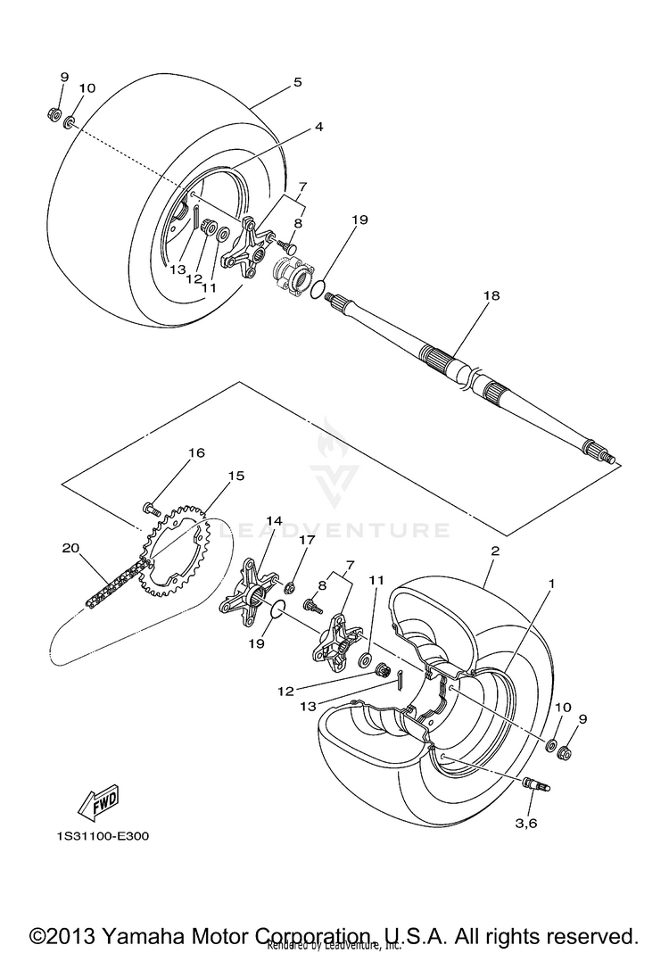 Rear Wheel 700 SPECIAL EDITION - YFM7RSEA - 2011 Schematic