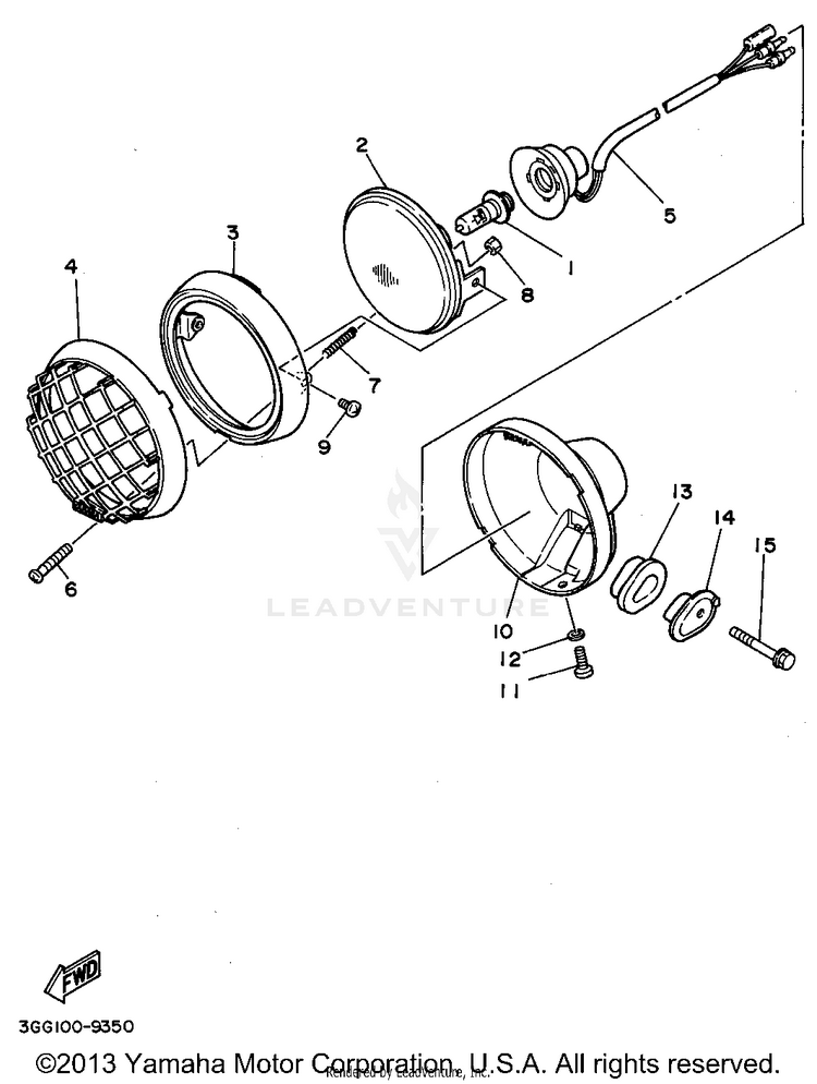 Headlight BANSHEE - YFZ350G - 1995 Schematic