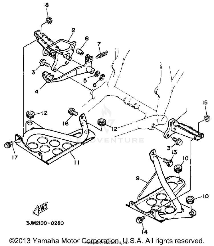 Stand Footrest Schematic