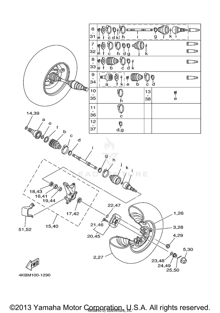 Front Wheel WOLVERINE - YFM350FXN - 2001 Schematic