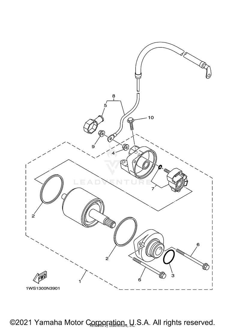 Starting Motor FZ07 - FZ07FCGY - 2015 Schematic