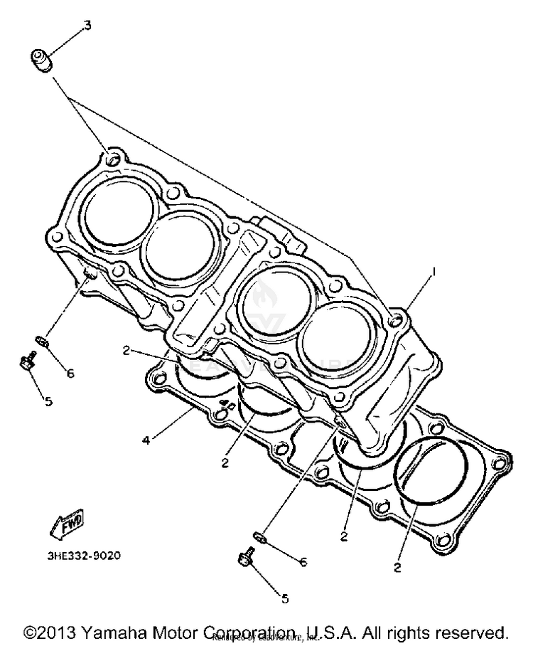 Cylinder FZR600AC - 1990 Schematic