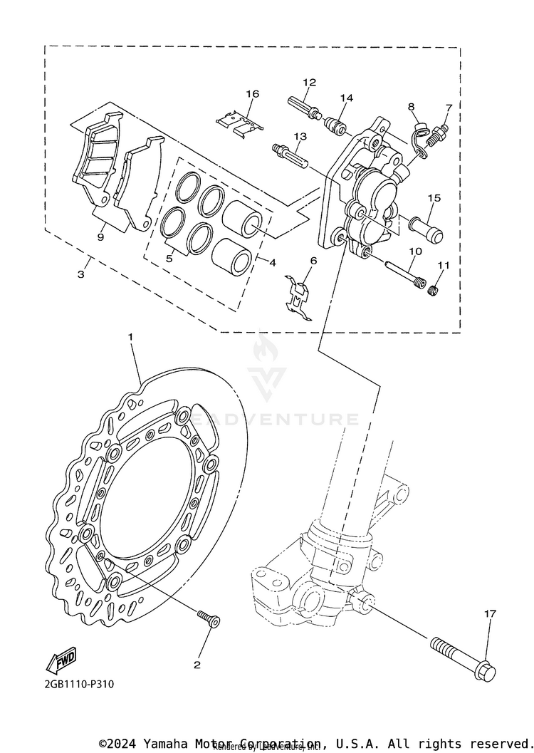 Front Brake Caliper Schematic