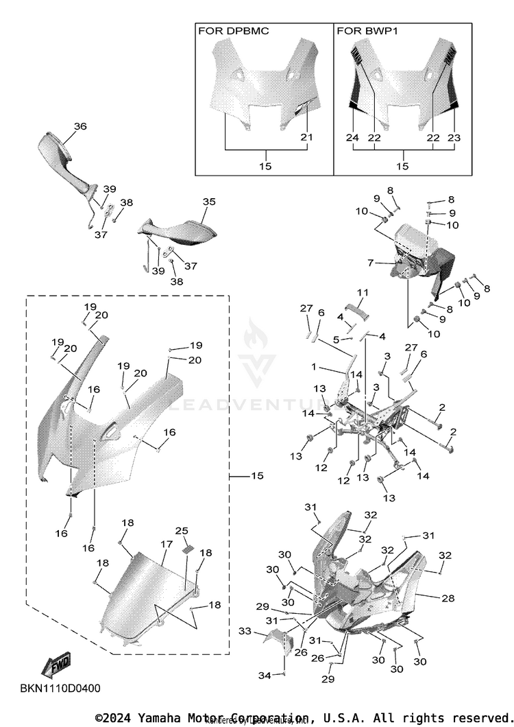 Cowling 1 YZFR9 CAL - YZFR9SCB - 2025 Schematic