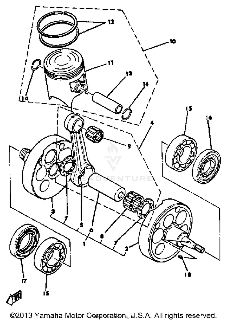 Crankshaft - Piston Schematic