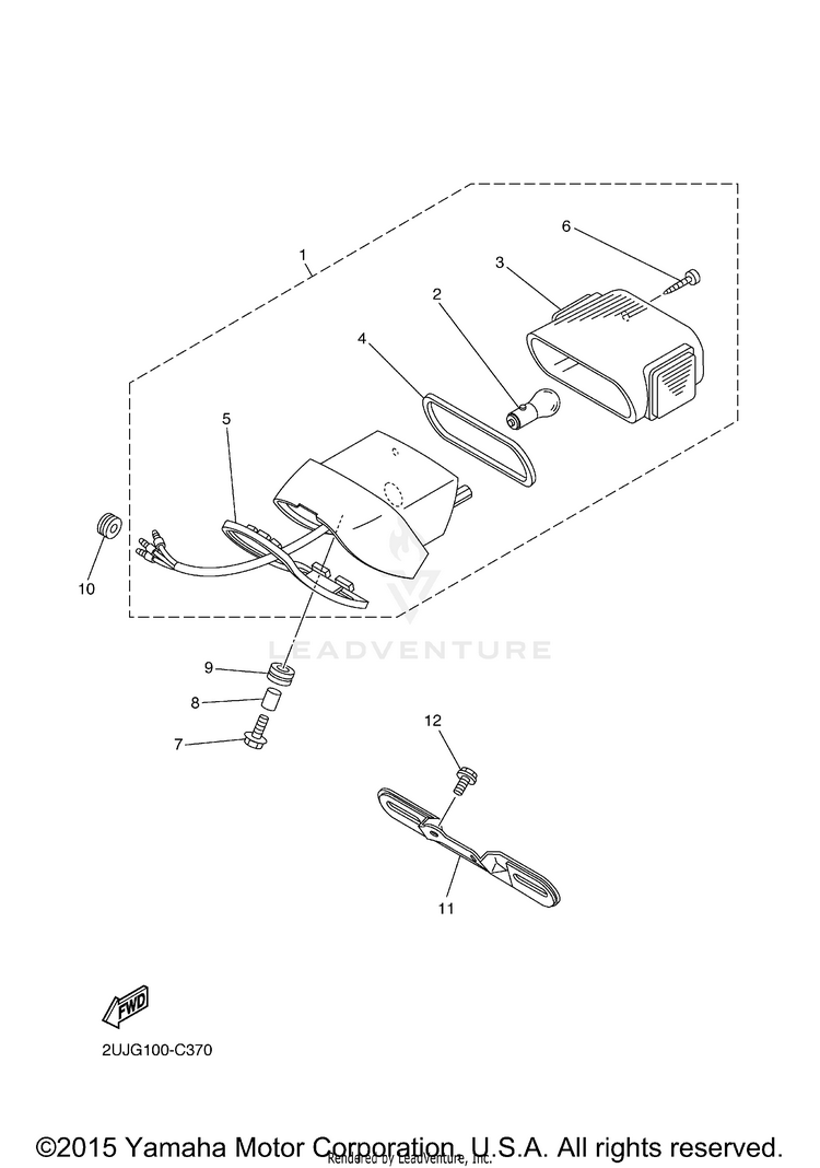Taillight XV250 - XV250GCR - 2016 Schematic