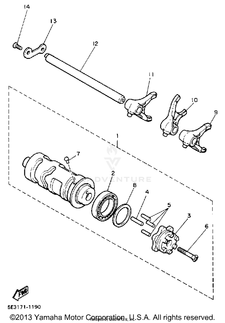 Shift Cam Fork Schematic