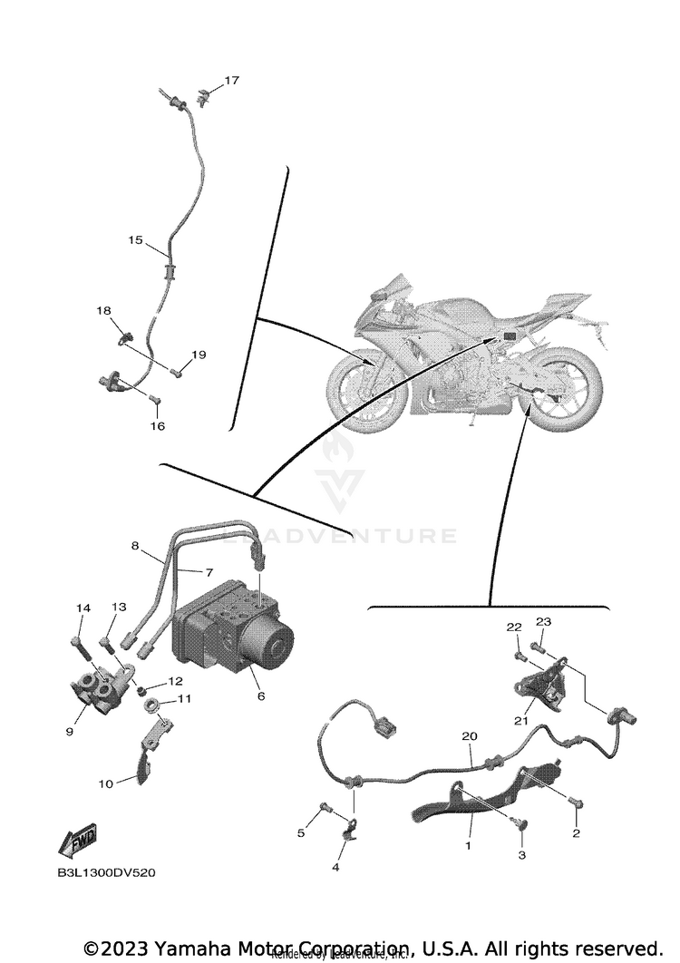 Electrical 3 YZFR1 - YZFR1LCB - 2020 Schematic