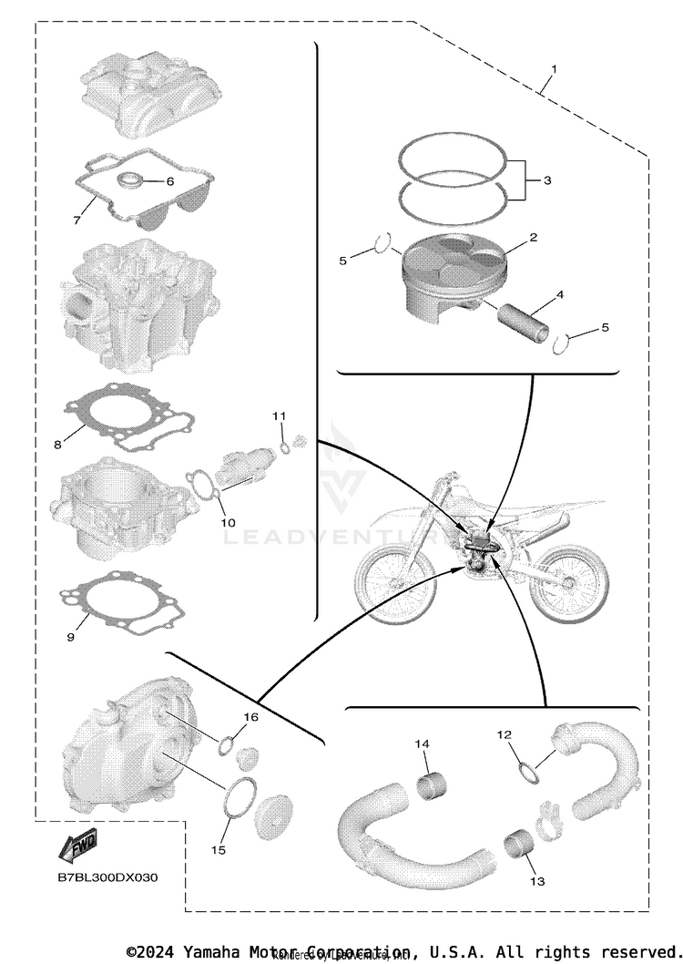 4 Piston Rebuilt Kit Schematic