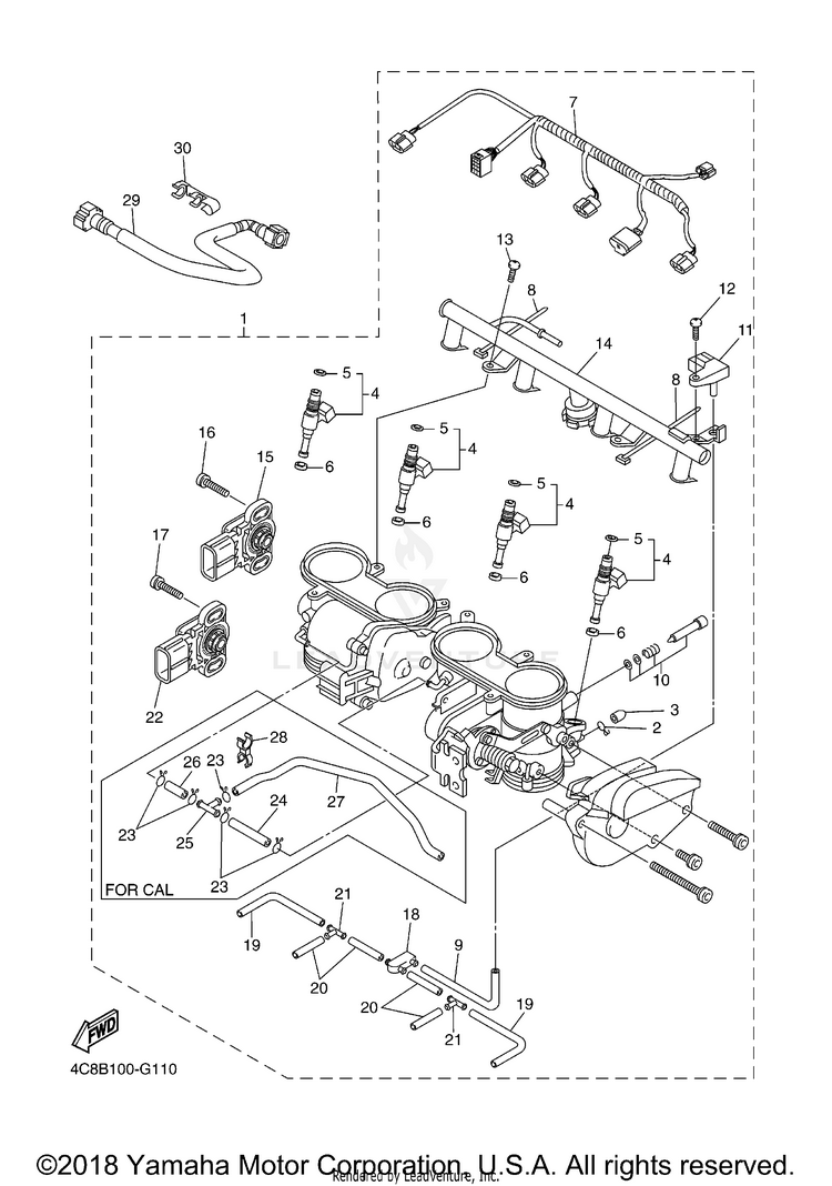 Intake 2 R1 - YZFR1XCB - 2008 Schematic
