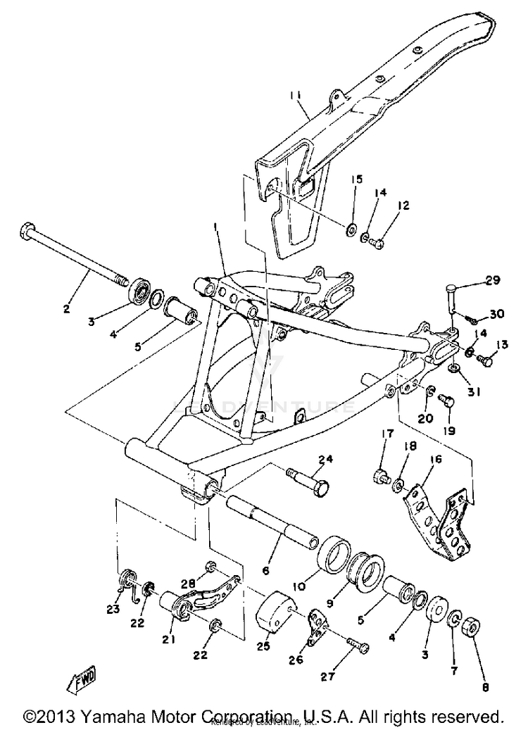 Swing Arm - Chain Case Schematic