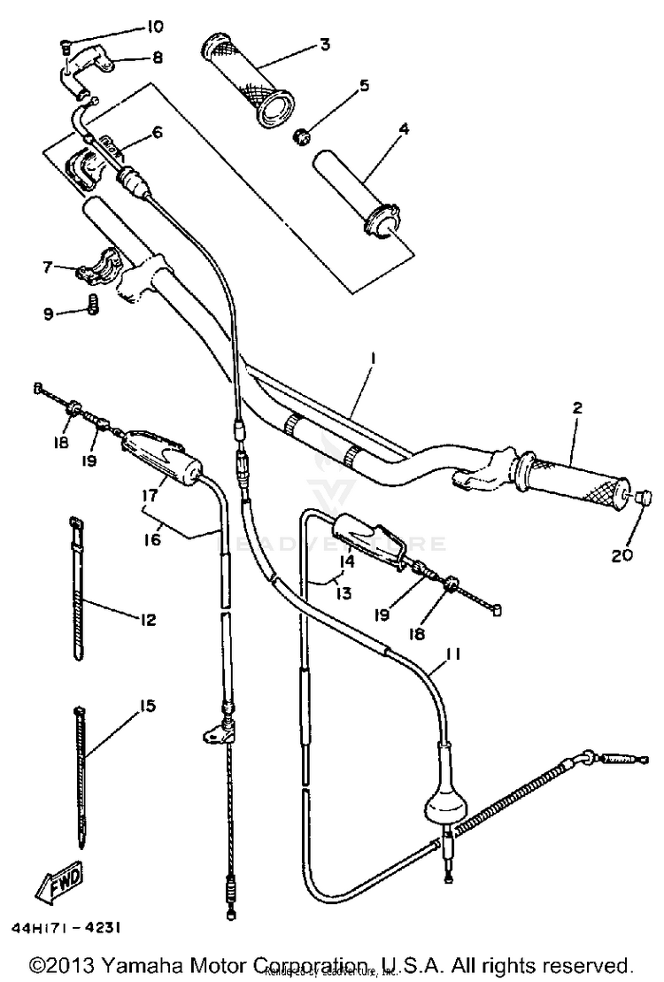 Steering Handle - Cable Schematic