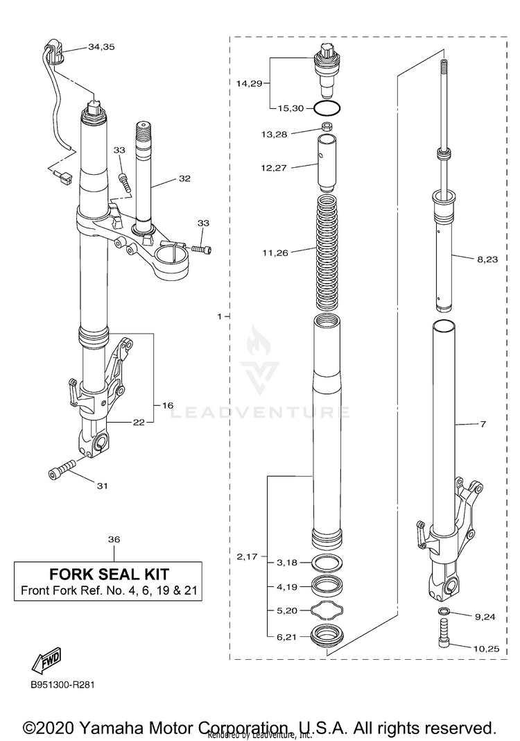 Front Fork Schematic