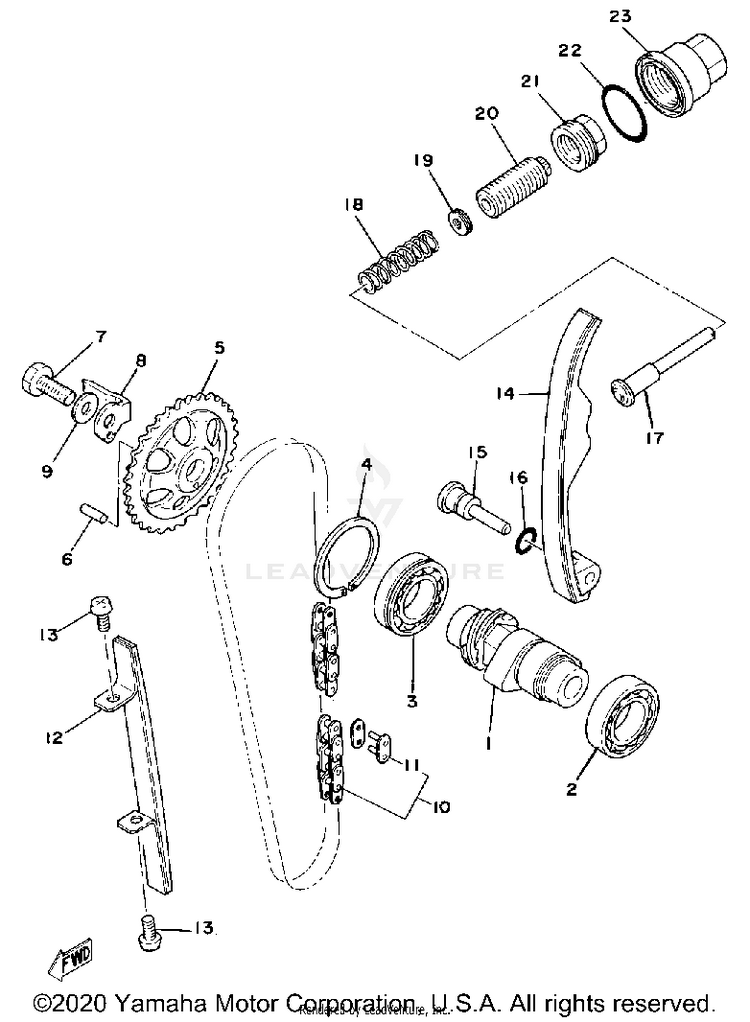 Camshaft - Chain Tensioner Schematic