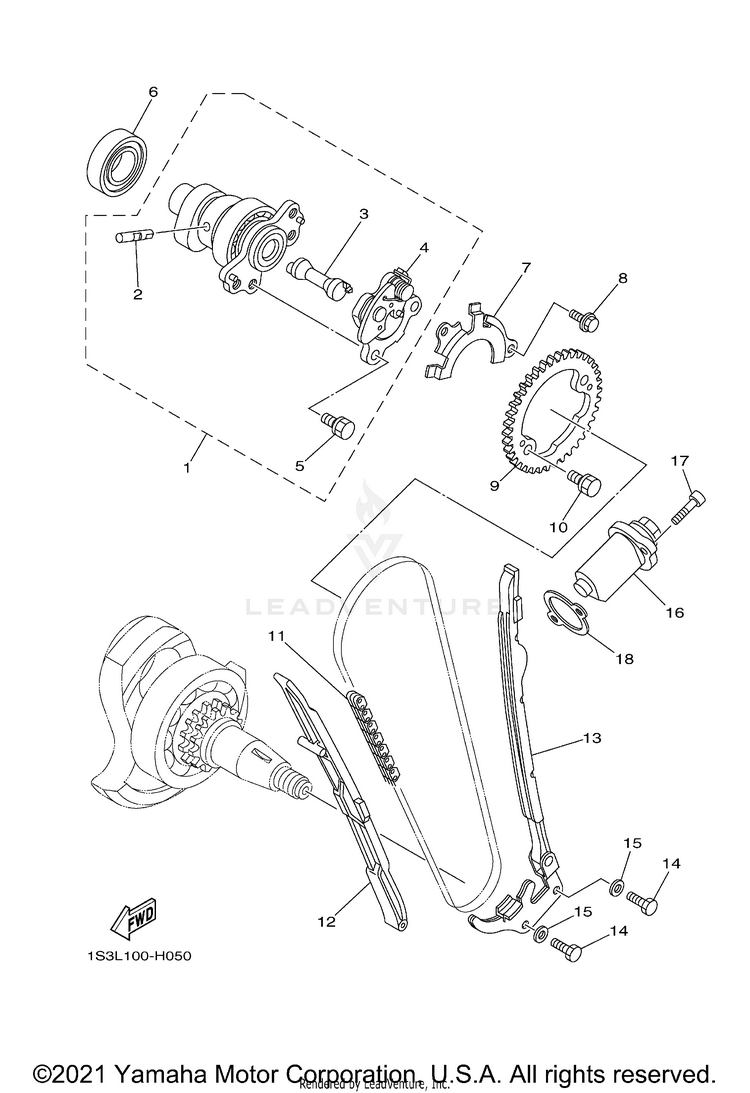 Camshaft Chain RAPTOR 700R SPECIAL - YFM70RCCMB - 2021 Schematic