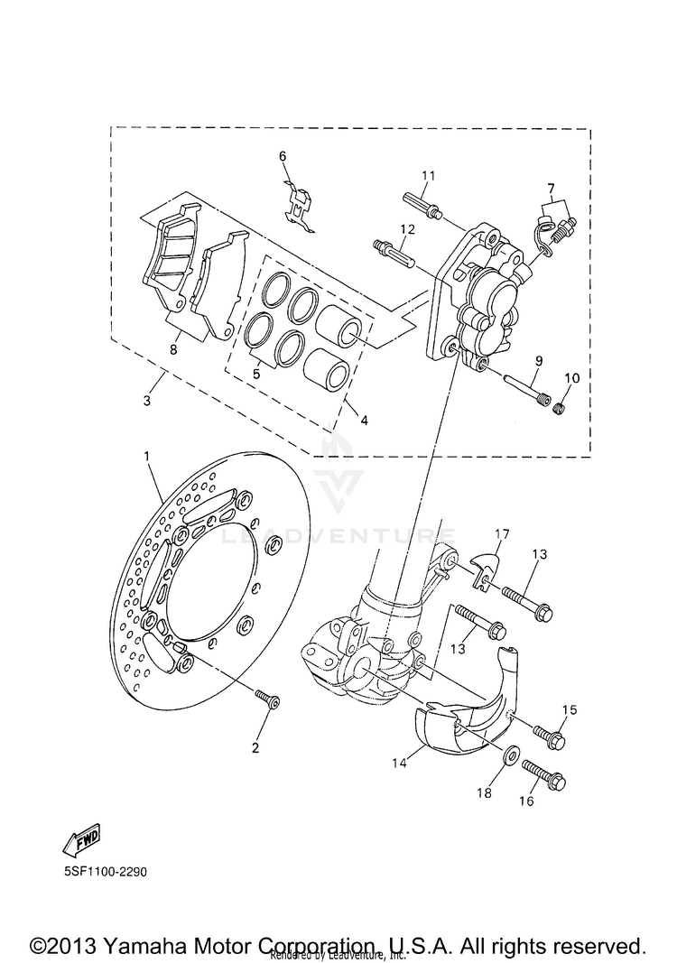 Front Brake Caliper Schematic