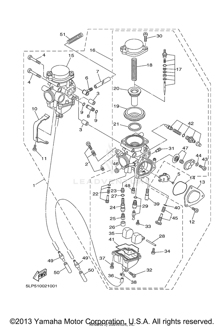 Carburetor RAPTOR  660R - YFM660RR - 2003 Schematic