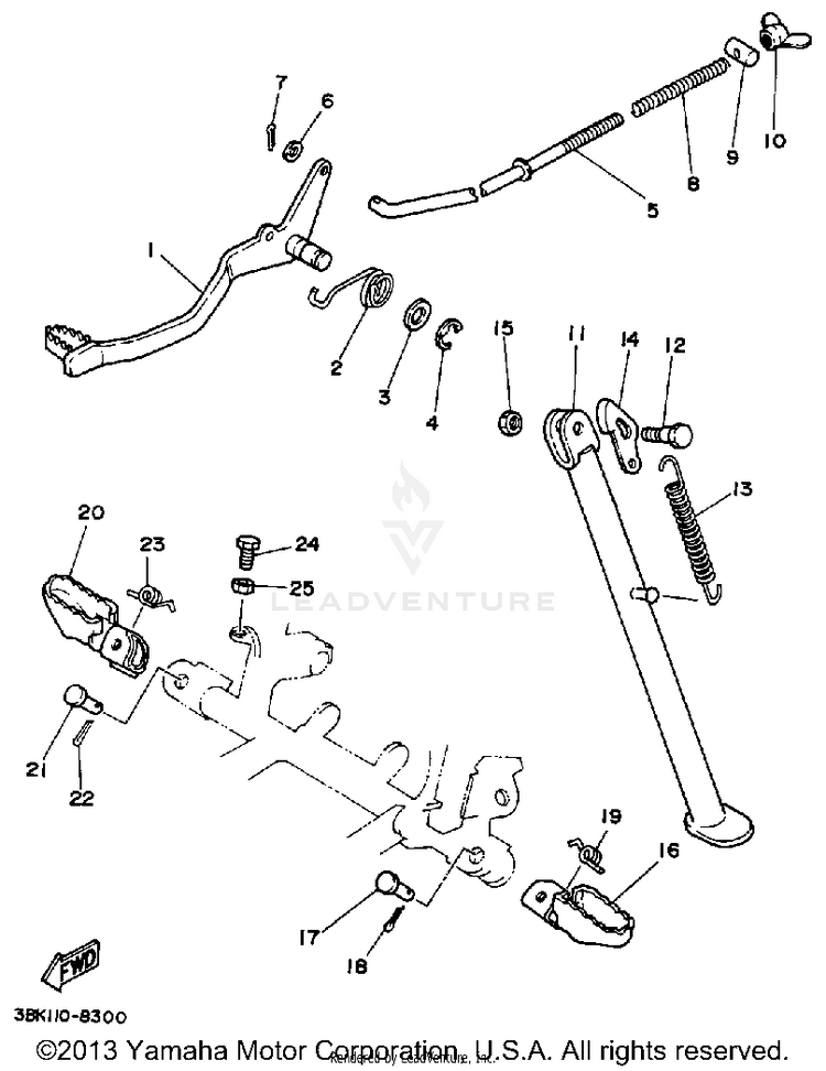 Stand - Footrest DT50LC - 1990 Schematic