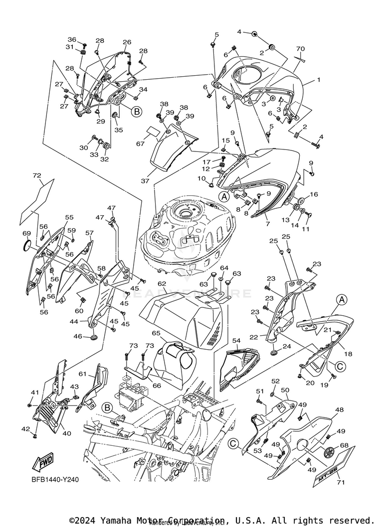 Fuel Tank 2 MT-03 - MT03PB - 2023 Schematic