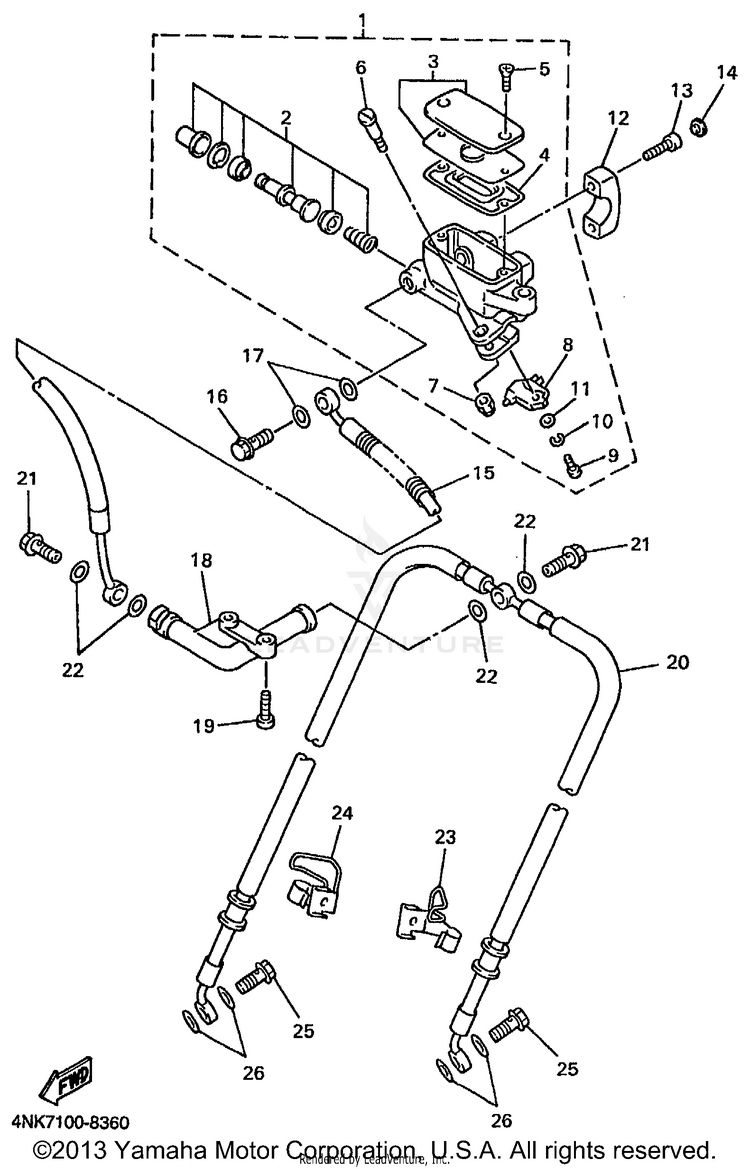 Front Master Cylinder Schematic