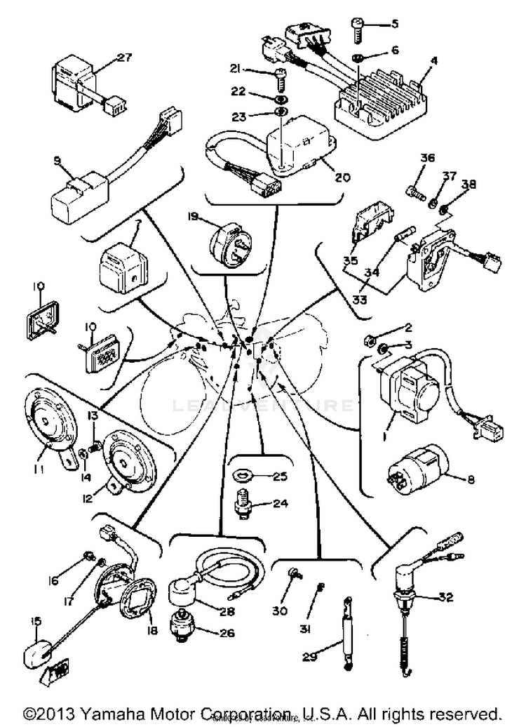 Electrical 2 XS1100G - 1980 Schematic