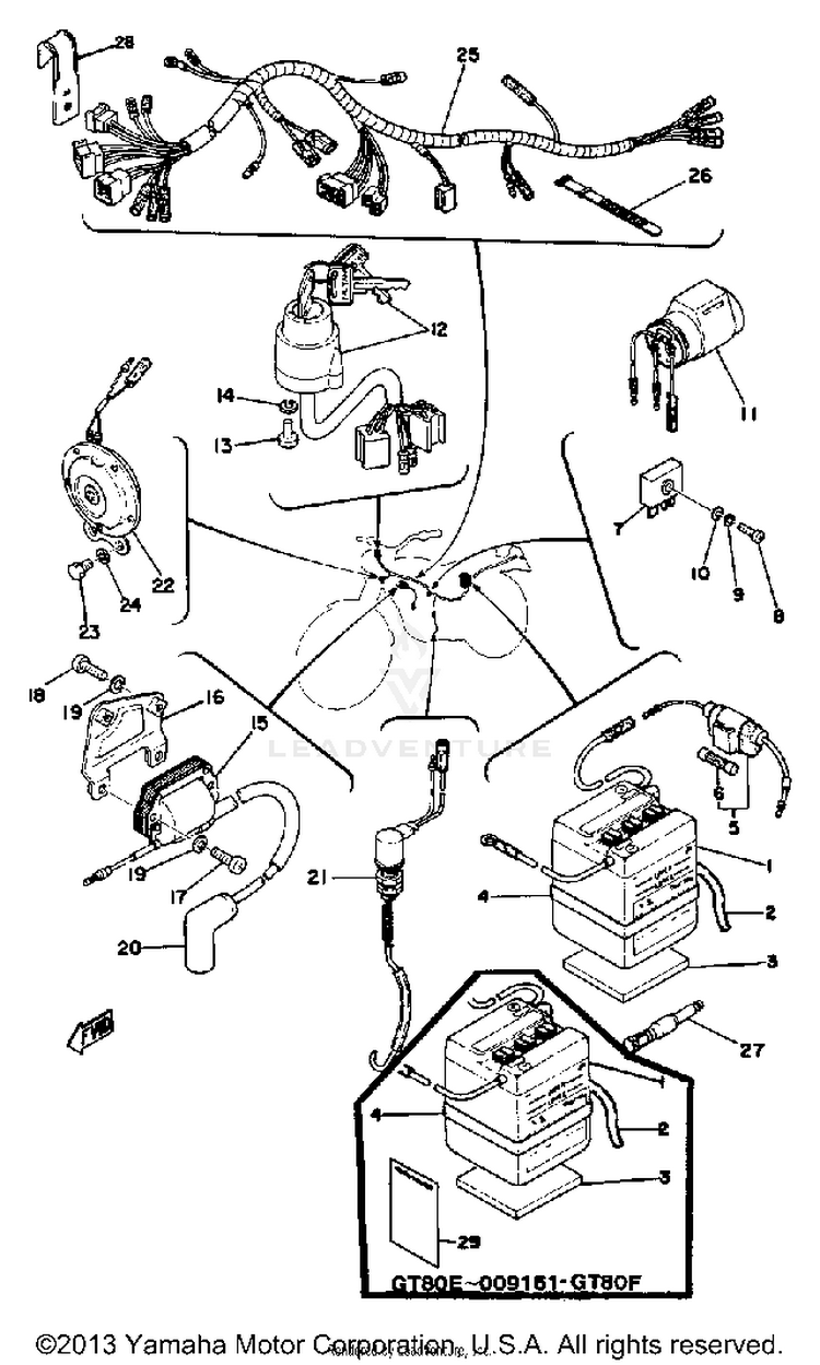 Electrical Gt80e - Gt80e-009161 - Gt80f GT80E - 1978 Schematic