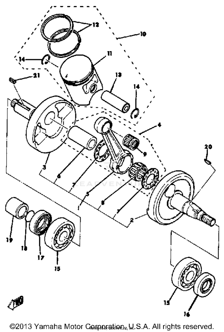 Crankshaft - Piston Mx100h - J - K Schematic