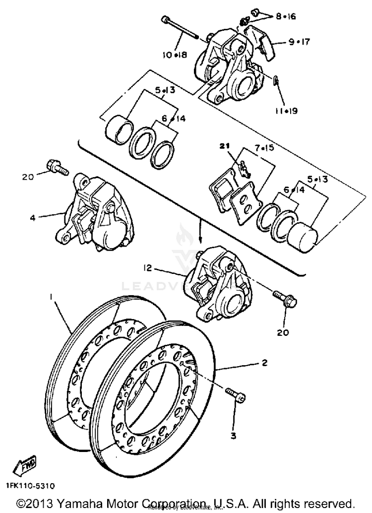 Front Brake Caliper Schematic