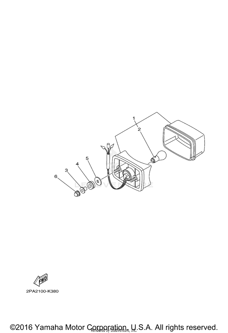 Taillight RAPTOR 125 - YFM125RBL - 2012 Schematic